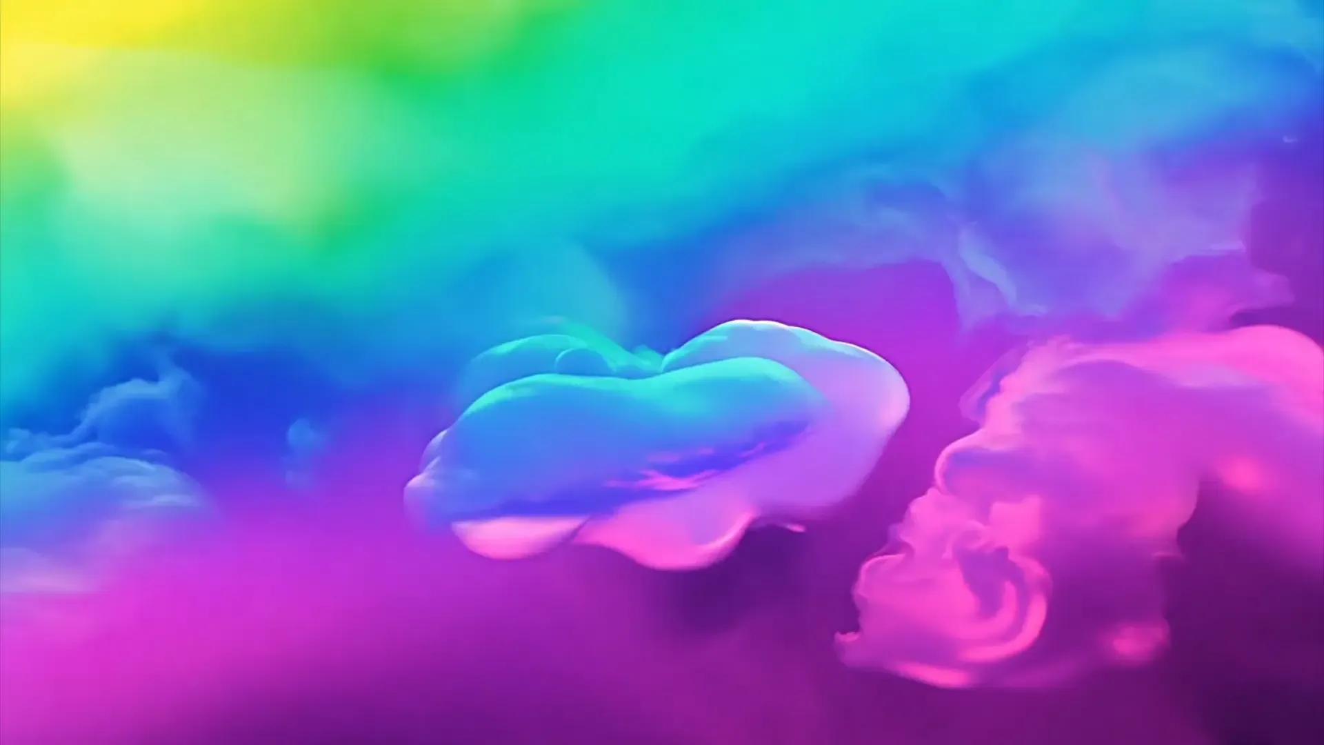 Rainbow Dreamscape Ethereal Color Clouds Background